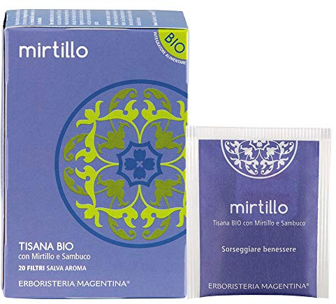 Erboristeria Magentina - TISANA MIRTILLO 20 filtri con Mirtillo e Sambuco
