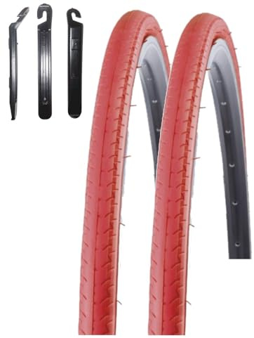 2 x Kenda 28 Kontender K-196 Rennradreifen in Rot 26-622 (28 x 1,10) inkl. maxxi4you Reifenheber