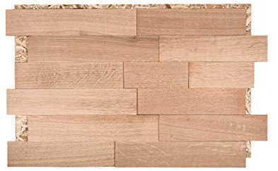 Split4Wall Wandverkleidung Holz 3D Optik Eiche 1m² Wandpaneele Moderne Wanddekoration Holzverkleidung Holzwand Wohnzimmer Küche Schlafzimmer (Eiche glatt unbehandelt, 60)