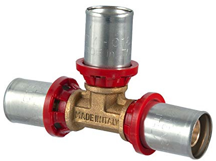 TDM Pressfitting T-Stück Reduziert 20 x 2,0 - 16 x 2,0 - 16 x 2,0 Für Aluverbund- und Mehrschichtverbundrohr, DVGW Geprüft, 20 x 16 x 16