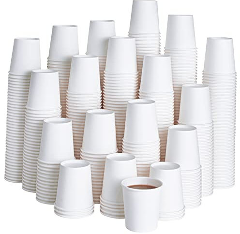 LITOPAK 500 Pack 4 oz Paper Cups, White Disposable Paper Coffee Cups for Party, Picnic, and Travel
