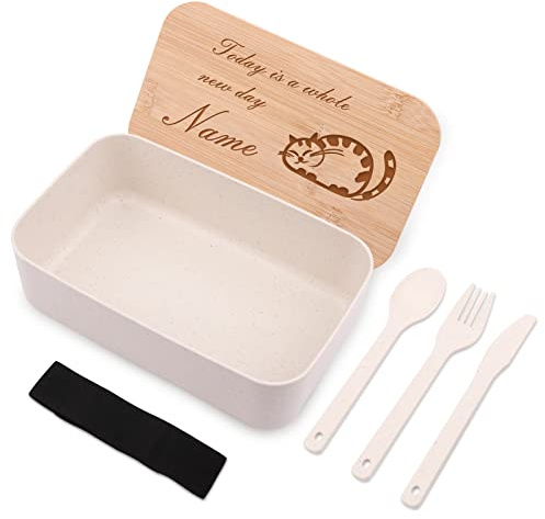 OXYEFEI Lunch Box Personalizzata, 20 Disegni Originali e Incisione Nome, Porta Pranzo Ermetico con Posate, 1 Scomparti - Pasti A Ufficio/A Lavoro - Microonde e Lavastoviglie - LunchBox Senza BPA