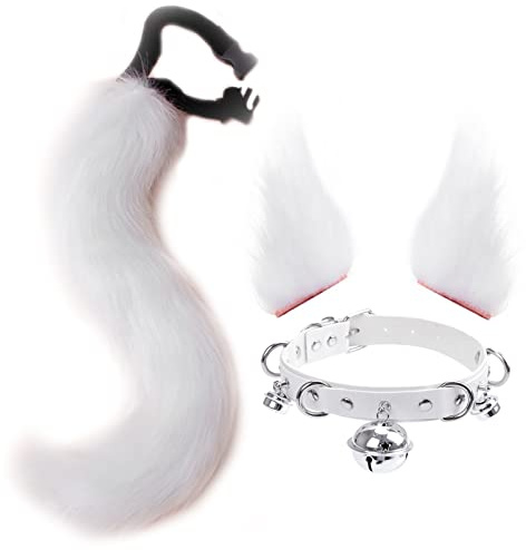 DRESHOW Rävsvans i Fuskpäls Kattöron Hårklämma Halloweenkostym Halsringning Cosplay Set för Kvinnor