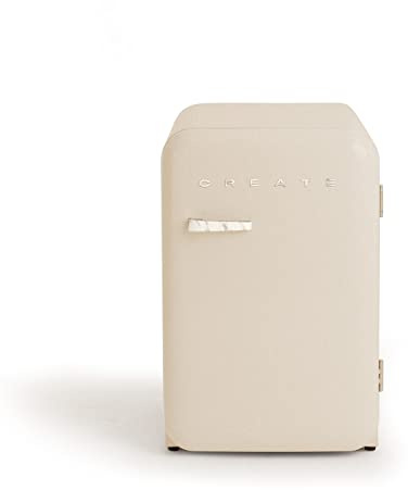 CREATE / RETRO FRIDGE 83.5 MARBLE/Frigorífico blanco roto maneta mármol / 98W. bajo consumo. 2 estantes. regulador temperatura. botellero. 56x54x84cm