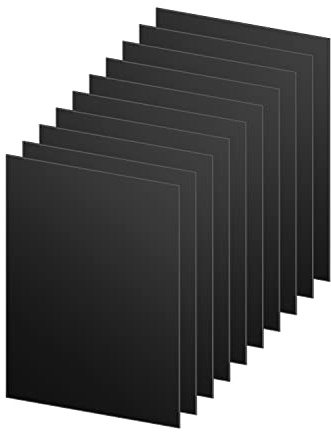 DARENYI 10 Stück 25 x 20cm Acrylplatte Schwarz, 1mm Acrylglas Platte | Acrylplatten mit Schutzfolie, Laserschneidbar Acryl Kunststoffplatte für Bilderrahmen, Schilder, Malerei & DIY-Zuschnitt
