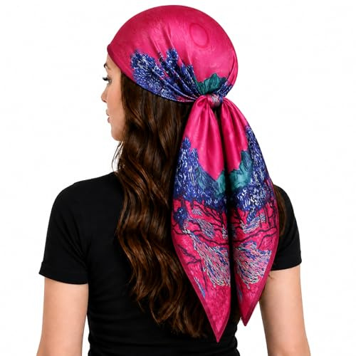 FAIRYGATE Damenschal Schal Tuch Blume Bandana Halstuch Kopftuch Schals 90 x 90 cm Bunte