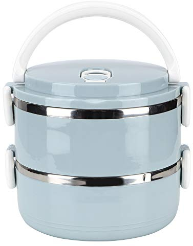 Lunch box blu in acciaio inossidabile - Contenitore per alimenti portatile per ufficio, viaggi e picnic - Design ecologico e a prova di