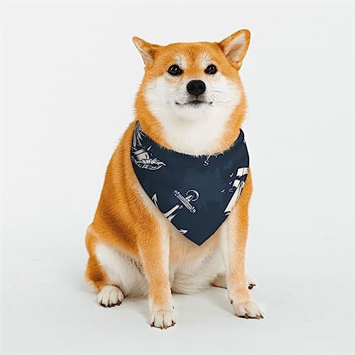 Vintage-Marine-Hundehalstücher, dreieckiger wendbarer Haustierschal für Jungen und Mädchen, Halstuch für kleine, mittelgroße und extra große Hunde
