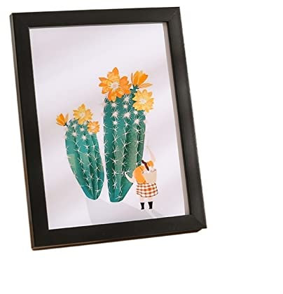 MOOWI Bilderrahmen Einfache nordische dreidimensionale Tabelle Fotorahmen High-End hohl getrockneter Blütenkalligraphie Display-Probenrahmen Bilderrahmen-Set (Color : A1, Size : 5 inch)