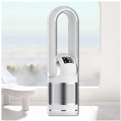 JUNZAI Ventilador torre Con Control Remoto Pantalla Led Ventilador Sin Aspas Silencioso 3 Modos 8 Velocidades Ventilador torre PequeñO Oscilación 80° Temporizador 8H