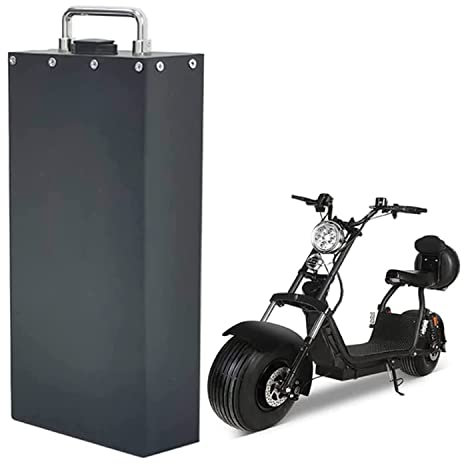ZHIKAN Fat Tire Scooter eléctrico Batería 60V 15AH/60V 18AH/60V 20AH de Iones de Litio Li-Ion Bicicleta eléctrica de Dos Ruedas con BMS y Cargador (60V 18AH)