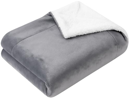ASAB Sherpa Fleece Blanket for Bed 150 x 200cm Soft Cosy Sherpa Throw Blanket for Bedroom Sofa Couch Lightweight and Breathable Machine Washable Fluffy Fleece Throw for Warm and Comfortable Sleep