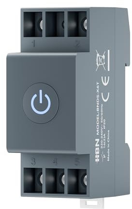 HBN Smart Life WIFI Hutschiene Schalter für Home Mit Energieüberwachung, Wireless Fernbedienung 16A, Timer Zeitschalter, Sprachsteuerung, 35 mm DIN-Schienenmontage