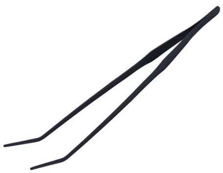 Aquarium-Pinzette, gebogen, 38 cm, extra lange Futterzange, Edelstahl, Aquarium-Werkzeuge für Wasserpflanzen, Eidechsen und Schildkröten