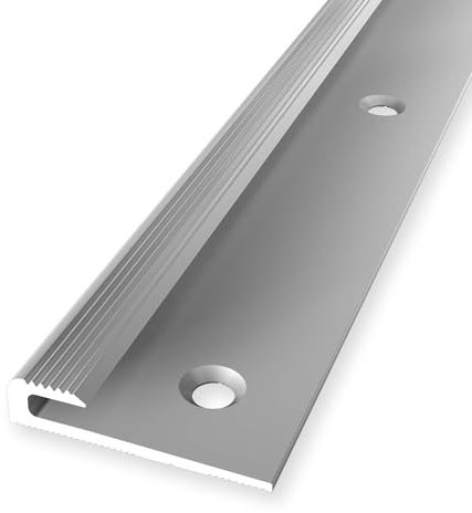 Profilé de finition en aluminium anodisé, strié, fraisé, percé, 6 x 30 x 2500 mm - Argenté