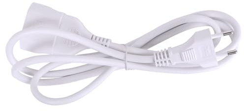 Cable alargador 3G, 2 x 1,0 ㎟, 1,5 m, Color Blanco - Ideal para Extender Conexiones eléctricas y Mejorar la distribución de energía.