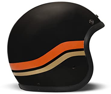 DMD Retro Matt Black Sunset Open Face Helm Jethelm Motorradhelm ECE22.06, M