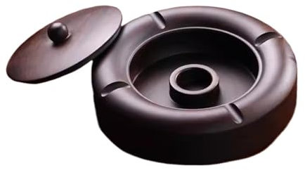 Aschenbecher Aschenbecher aus Ebenholz, for Zuhause und Büro, mit Deckel, Aschenbecher aus massivem Holz, großer Aschenbecher, um zu verhindern, dass die Asche auseinanderfliegt Windaschenbecher(Groß)