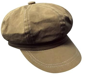 Generisch Robes Femme Printemps / Édition Coréenne, Polyvalent Simple Britannique Vintage Béret avec Lignes Lumineuses, Chapeau de Peintre de Touriste en Plein Air Béret avec Voile, kaki, taille