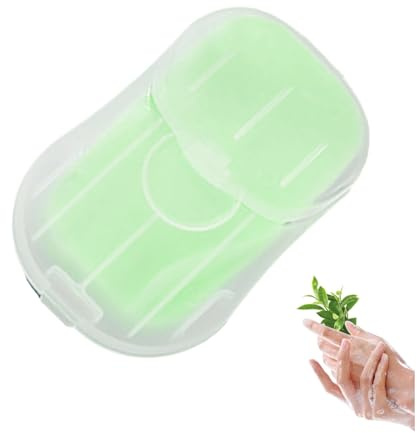 50PCS Portable Soap Sheets, Disposal Mini Thin Hand Wash with PP Case, Scented Hand Washing Paper Soap for Convenient Outdoor
