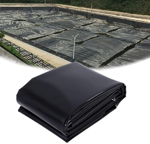 Kgfvesdc Bâche de Bassin en PVC 5x5 m Bache Bassin, Bâche Liner pour Bassin, Grande Membrane d'étang à Poissons, Revêtement d'étang imperméable Noir pour Fontaine, Jardin Aquatiques