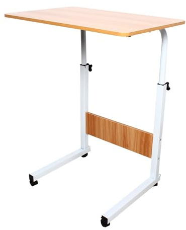 Laptoptisch mit Rollen 60x40cm Klapptisch Laptop Tisch Höhenverstellbarer 70-90cm Tisch für Bett Mobiler Schreibtisch Tragfähigkeit 15kg, für Schlafzimmern, Wohnzimmern, Schlafsälen usw