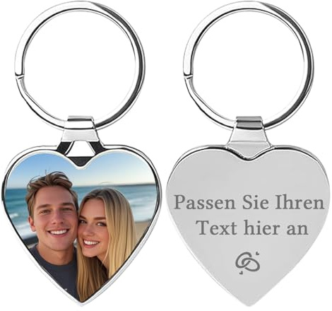 Schlüsselanhänger mit Foto Personalisierter Schlüsselanhängers Gravur Text Foto Schlüsselanhänger Foto Personalisierte Geschenke Geeignet für Männer Frauen Väter Freunde