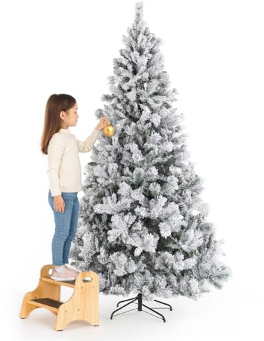 BAKAJI Albero di Natale Innevato Bianco, Foltissimo 1000 Rami a Innesto, Decorazione Natalizia Molto Folta, Punte Bianche e Base a Croce, Addobbo Natalizio Molto Pieno (Innevato Winter Palace, 180 cm)