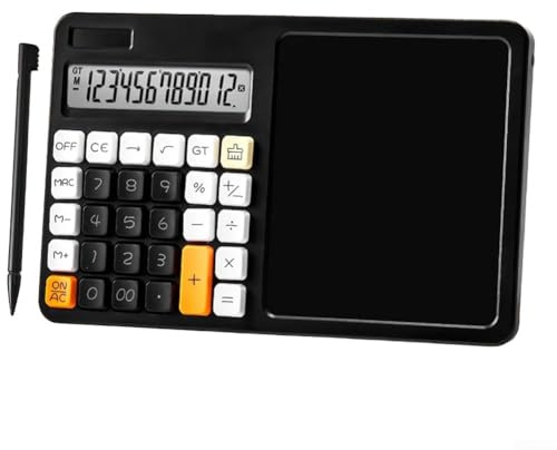 Calcolatrice solare multifunzione con lavagna LCD ideale per studenti e professionisti (nero)