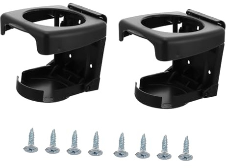 TOGEVAL Portavasos Plegable para Coche, Soporte Bebidas Negro de Plástico, Instalación Sencilla, Portátil, 2 Piezas
