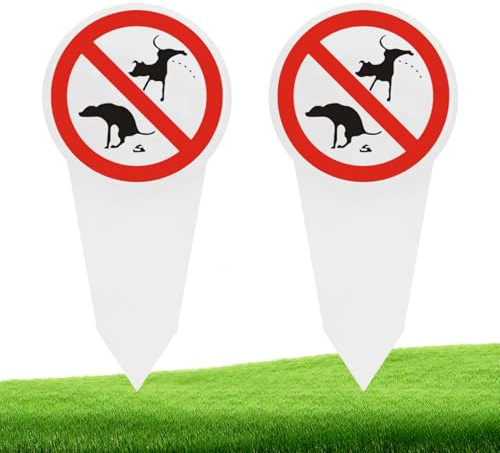 DEFIYEAR 2 Stück Kein Hundeklo Schild, 30x15cm Schild Hunde Kacken Verboten, Schild Kein Hundeklo,PVC Beidseitig Bedruckt Hundekot Warnhinweis, Bedruckt Wetterfest UV-Schutz