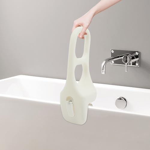 Aide à l'entrée de baignoire, poignée de baignoire sans perçage, avec coussinets en caoutchouc, aide à l'entrée de baignoire pour personnes âgées, pour baignoires avec une épaisseur de paroi de 7 à 16
