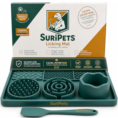 SuriPets Tappetino Cane Antistress – Lick Mat Antiscivolo, Calmante e Anti Ingozzamento, Riduce Ansia nei Cani
