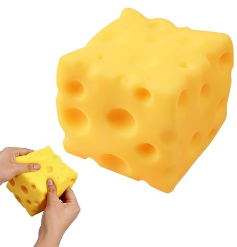 Cheese Squishie okrossbar ostpressleksak, mjuk studsande sensorisk ostleksak för vuxna och barn mot ångest Stresslindring