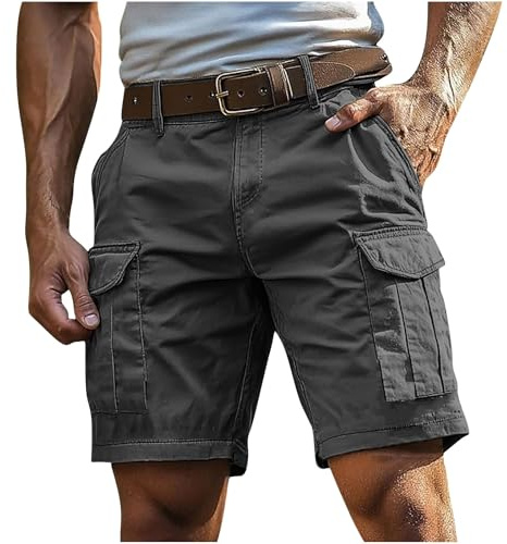 2026 Pantalones Cortos Hombre Cargo, Bermudas Hombre de Trabajo Deportivos Verano Bermudas Shorts Running Pantalones Cortos Deporte con Múltiples Bolsillos Casual Aire Libre