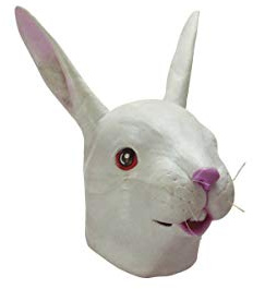 Carnival Toys 964 - Maske Hase, Latex, weiß