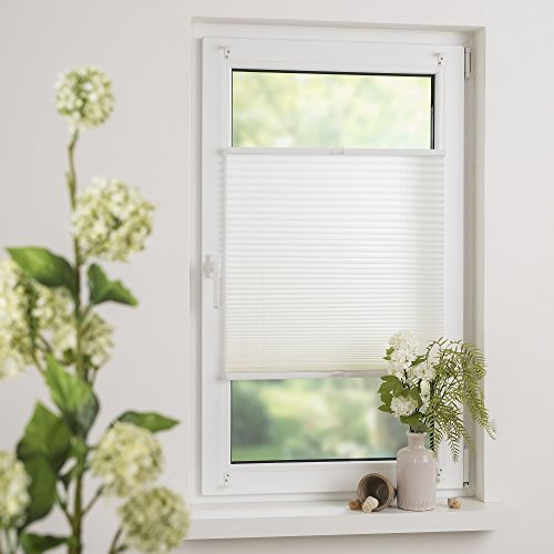Slimfix-Plissee Plissee halbtransparenter Crush Stoff Weiss 100cm breit x 140cm lang