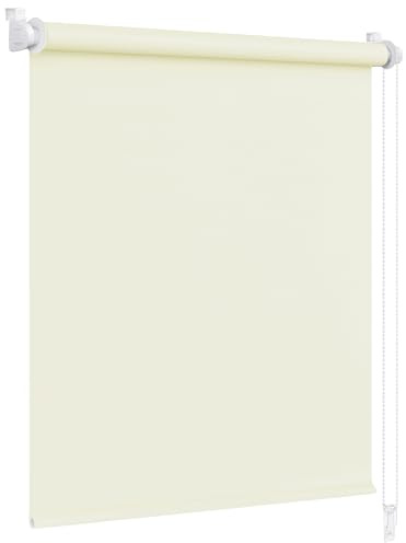Victoria M. Klemmfix Verdunkelungsrollo ohne Bohren Rollo Seitenzugrollo Verdunkelung für Fenster und Türen, 85 x 150 cm, Creme