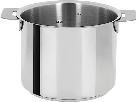 CRISTEL - CHG14Q - Casserole Haute graduée INOX 14cm - sans poignée Amovible - Collection Mutine