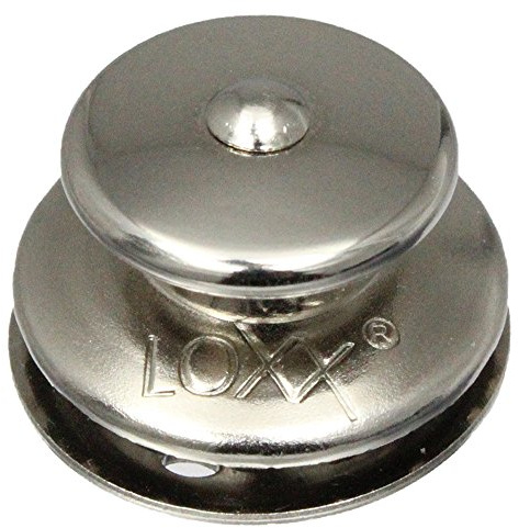 Bootsteile Brauer 5 Stück LOXX® Oberteil Knopf Groß 15 mm - Edelstahl/Messing vernickelt