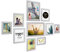 PHOTOLINI Bilderrahmen Set Silber, Fotorahmen Holz MDF, 10er Bilderrahmenset Wand Collage, photo frames for wall mit Acrylglas aufhängen, silberne Bilderrahmen Set verschiedene Größen mit Zubehör