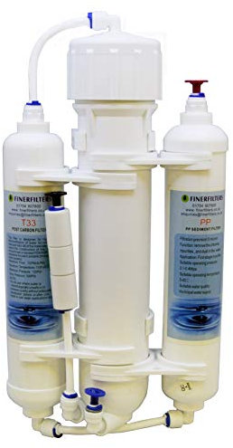 FINERFILTERS - Sistema di filtraggio dell'acqua a osmosi inversa per acquario, 3 stadi tropicali, pesci, discoteche e marini con membrana 100 GPD