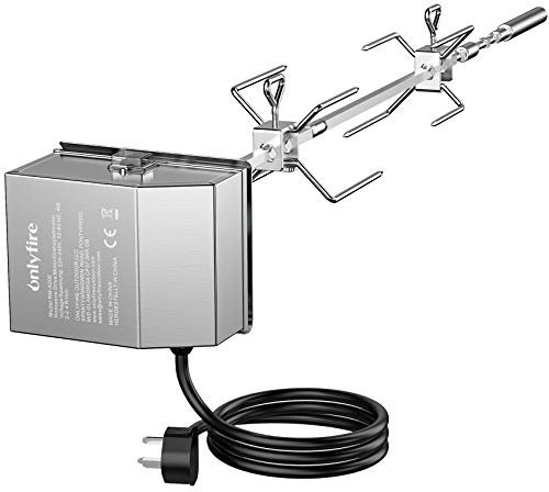 onlyfire BRK-6045 Stainless Steel Grill Rotisserie Kit with 18KG UK motor for Weber Spirit I&II 200/300 Series Gas Grills and Spirit 2/3/4-burner Gas Grills(2025)