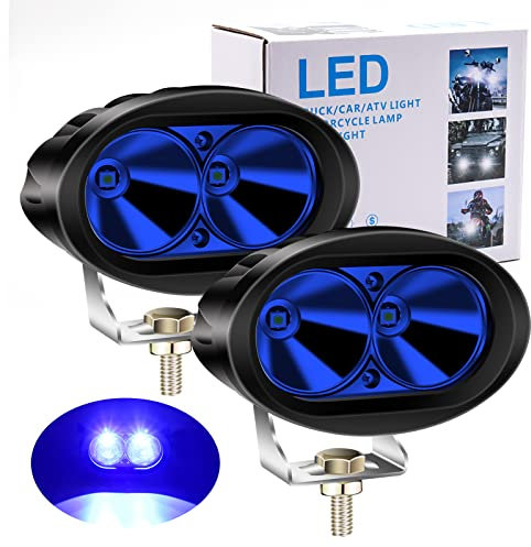Biqing Luce Blu del Carrello Elevatore del LED,Luci da Lavoro per Carrelli Elevatori 20W Faretti LED Moto Supplementari 12V 24V per Carrello Elevatore Moto Fuoristrada,2pcs