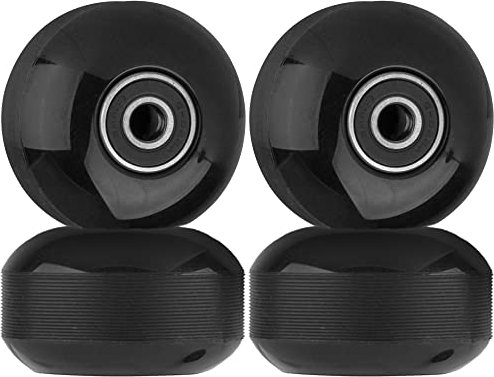 NONMON Skateboard Rollen 52mm 95A mit Kugellager 608 RS ABEC-9, Ersatzräder Set mit Lagern für Skateboard Straße Tricks Cruiser Doppel-Kick Complete Boards, 4 Stück Schwarz