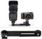 Staffa di Estensione Flash, Flash Esterno/LED/Luce di riempimento/Microfono Staffa per Barra Trasversale a Doppia Testa 1/4 Hot Shoe Mount Impugnatura Accessorio Fotografico Accessorio