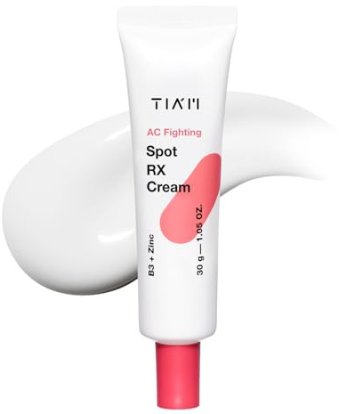 TIAM AC Fighting Spot RX Cream, 1.05 oz, Intensive Blemish & Redness Care with Spicules and 10% Niacinamide, Even Skin Tone, Suitable for Acne-Prone Skin, Korean Skin Care