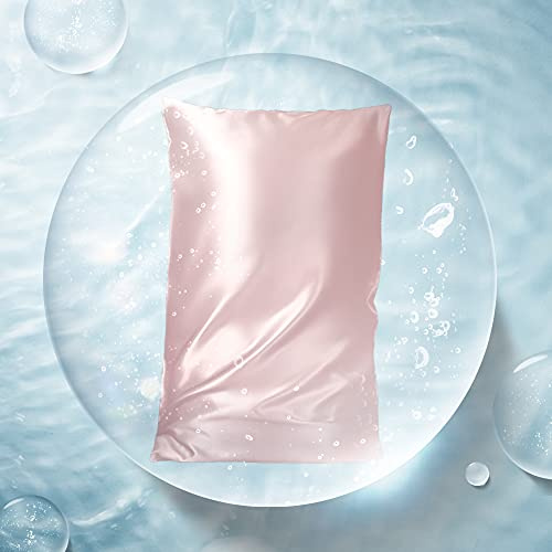 THXSILK Hyaluronsäure Seide Kissenbezüge für Haar und Haut, Kissenbezug aus 100% Reiner Maulbeerseide mit verstecktem Reißverschluss (Bezauberndes Rosa, 40X60cm)