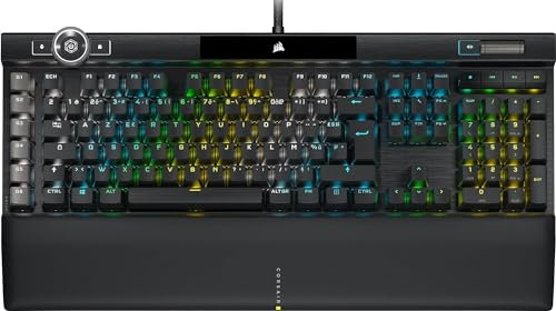 Corsair K100 RGB Tastiera da Gioco Ottico-Meccanica con Cavo - Interruttori OPX - Keycaps PBT - Integrazione Elgato Stream Deck - Compatibile con iCUE - PC, Mac, Xbox - AZERTY FR - Nero