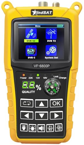 VF6800P Misuratore Di Campo DVB-S2/S/T2/T/C, Misuratore di Campo Digitale Terrestre e Satellitare, Strumento per Antenna TV e Sat(Nessuna Immagine Televisiva)